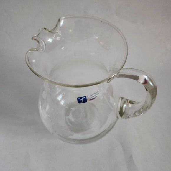 Vintage Set NWT Handblown Turkish Glass Pitcher and Four Drinking Glasses Floral - Picture 9 of 9